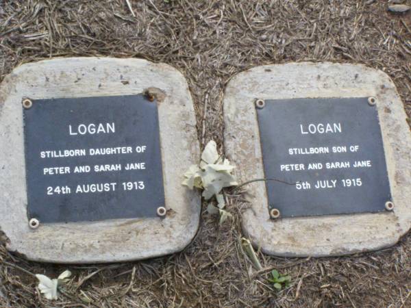 daughter of Peter & Sarah Jane LOGAN,  | stillborn 24 Aug 1913;  | son of Peter & Sarah Jane LOGAN,  | stillborn 6 July 1915;  | Ma Ma Creek Anglican Cemetery, Gatton shire  | 