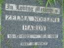 
Zelma Noeline HARDY,
15-12-1923 - 18-6-1997;
Maclean cemetery, Beaudesert Shire
