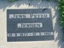 
Jens Peter JENSEN, 19-9-1877 - 12-3-1912;
Marburg Anglican Cemetery, Ipswich
