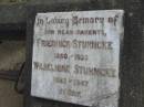 parents; Friedrich STUHMCKE, 1860 - 1933; Wilhelmine STUHMCKE, 1863 - 1947; Marburg Lutheran Cemetery, Ipswich 