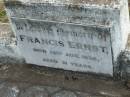 Francis ERNST, died 14 Aug 1938 aged 31 years; Marburg Lutheran Cemetery, Ipswich 