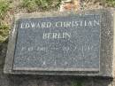 Edward Christian BERLIN, 7-10-1907 - 20-7-1947; Marburg Lutheran Cemetery, Ipswich 