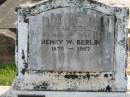 Sarah BERLIN, 1880 - 1937; Henry W. BERLIN, 1878 - 1957; Robert G. STANWAY, father pa, 28-12-1909 - 5-4-1992 aged 82 years; Lilly P. STANWAY, wife mother nanna, 24-3-18 - 18-11-90 aged 72 years; Marburg Lutheran Cemetery, Ipswich 