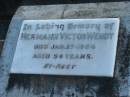 Hermann Victor WENDT, died 27 Jan 1954 aged 54 years, Mack; Marburg Lutheran Cemetery, Ipswich 