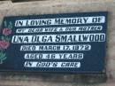 Una Olga SMALLWOOD, wife mother, died 17 March 1972 aged 46 years; Marburg Lutheran Cemetery, Ipswich 