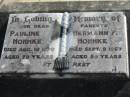 parents; Pauline HOHNKE, died 16 Aug 1970 aged 79 years; Hermann F. HOHNKE, died 9 Sept 1967 aged 89 years; Marburg Lutheran Cemetery, Ipswich 