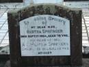 Bertha SPRENGER, wife, died 17 Sept 1954 aged 78 years; A.M.? Wilhelm SPRENGER, father, died 26 July 1965 aged 92 years; Marburg Lutheran Cemetery, Ipswich 
