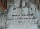 Herman STRASBURG, died 21 Nov 1928 aged 48 years; Marburg Lutheran Cemetery, Ipswich 