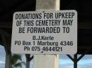 B.J. KERLE, Marburg Lutheran Cemetery, Ipswich 