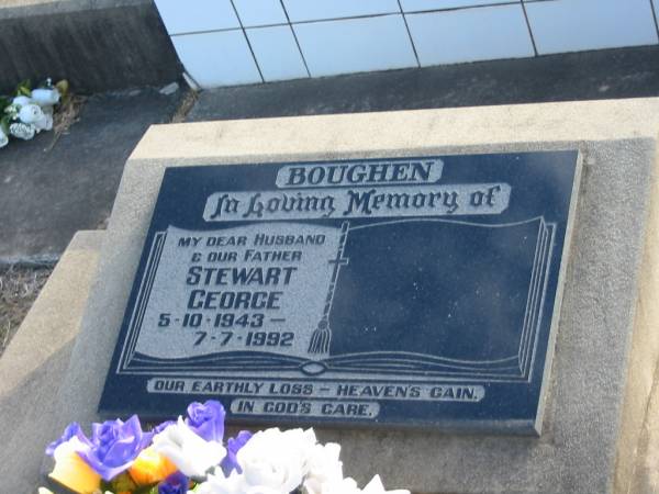 BOUGHEN, Stewart George, husband father,  | 5-10-1943 - 7-7-1992;  | Marburg Lutheran Cemetery, Ipswich  | 