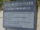 Jack MARSHALL 19-11-1922 - 11-9-1989; Maroon General Cemetery, Boonah Shire 