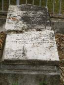 William MCADAM, first chief constable Maryborough, died 9 March 1864 aged 70? years; Rosehannah MCADAM, died 10 March aged 7? years; Catherine? DEIGAN, died 23 Dec 1860 aged 24 years; Pioneer Cemetery, Maryborough  