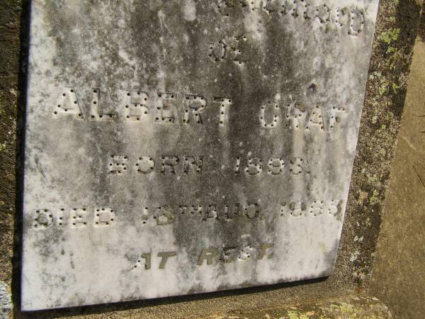 Albert GRAF,  | born 1893,  | died 16 Aug 1968?;  | Meringandan cemetery, Rosalie Shire  | 