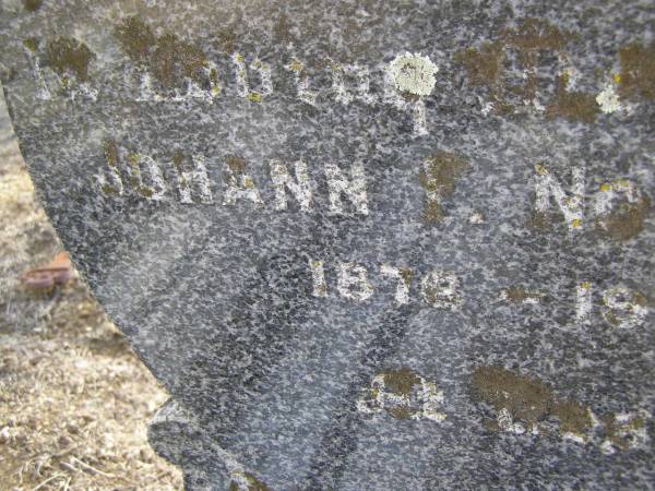 Johann NOTHDURFT,  | 1878 - 1956;  | Meringandan cemetery, Rosalie Shire  | 