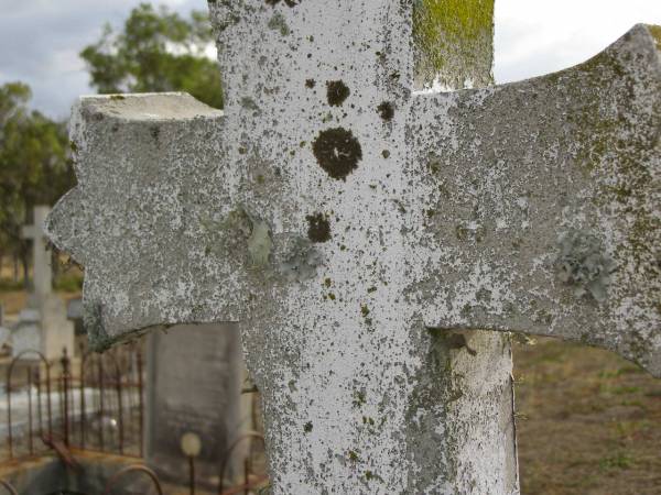 [Emma?] GUHR,  | born 6 Dec 1891,  | died 28 April 1895;  | Pauline? GUHR (nee BURGHARDT),  | born Germany 28 Apr 1838,  | died 23 Jan 1896;  | Meringandan cemetery, Rosalie Shire  | 