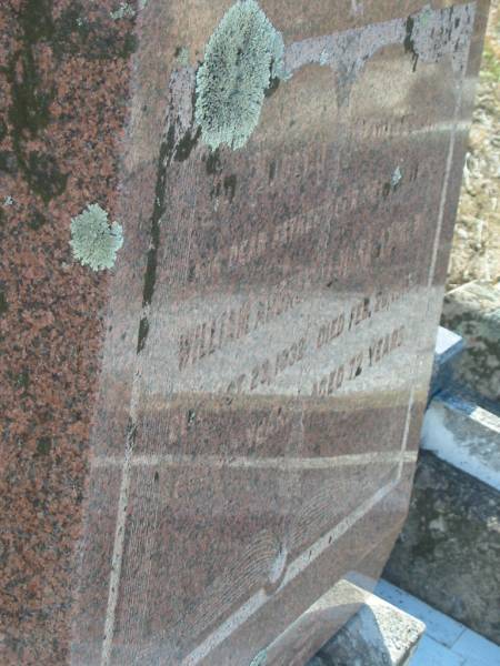 William ANDREW,  | father,  | died 23 Oct 1932 aged 92 years;  | Louisa ANDREW,  | mother,  | died 20 Feb 1916 aged 72 years;  | Meringandan cemetery, Rosalie Shire  | 