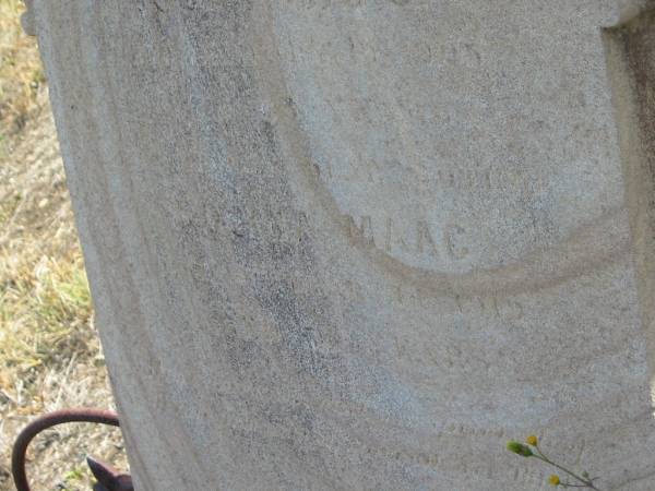 John MAAG,  | father,  | died ??? 1905  | Rosina MAAG,  | died March? 1919 aged 73? years;  | Meringandan cemetery, Rosalie Shire  | 