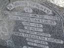 
Christian LUCHT,
husband father,
1875 - 1941;
Emma Elizabeth LUCHT,
mother,
1875 - 1944;
Meringandan cemetery, Rosalie Shire
