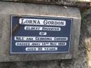 Lorna GORDON,
eldest daughter of Nile & Georgina GORDON,
died 14 May 1989 aged 80 years;
Milbong General Cemetery, Boonah Shire