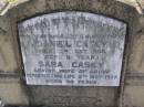 Daniel CASEY, husband father,
died 22 Oct 1950 aged 81 years;
Sara CASEY, wife,
died 9 May 1977 aged 98 years;
Milbong General Cemetery, Boonah Shire