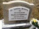 
Maria A.F. GORKOW,
mother,
died 23 Oct 1956 aged 83 years  months;
Milbong St Lukes Lutheran cemetery, Boonah Shire
