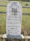 Heinrich Edward ZILLMAN, born 17 Feb 1843 died 22 March 1904; Henrietta, wife, died 26 Sept 1936 aged 91 years; Milbong St Luke's Lutheran cemetery, Boonah Shire 