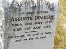 
Auguste DRAHEIM, mother,
born 12 May 1851 died 7 Jan 1931;
Milbong St Lukes Lutheran cemetery, Boonah Shire
