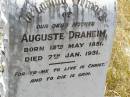 Auguste DRAHEIM, mother,
born 12 May 1851 died 7 Jan 1931;
Milbong St Lukes Lutheran cemetery, Boonah Shire