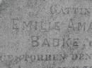 
Emelie Amalie Mathilde BADKE, nee GUNTHER,
wife mother,
died 8 Feb 1888 aged 39 years 4 months;
August Ferdinand BADKE,
husband father,
died 27 Jan 1928 aged 81 years;
Milbong St Lukes Lutheran cemetery, Boonah Shire
