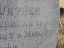 Emelie Amalie Mathilde BADKE, nee GUNTHER,
wife mother,
died 8 Feb 1888 aged 39 years 4 months;
August Ferdinand BADKE,
husband father,
died 27 Jan 1928 aged 81 years;
Milbong St Lukes Lutheran cemetery, Boonah Shire