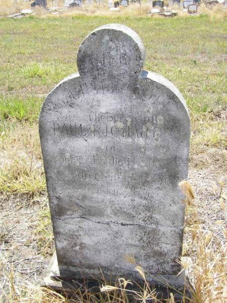 Paul Richard,  | son of August & Amilie BADKE,  | born Aug 1880?,  | Milbong St Luke's Lutheran cemetery, Boonah Shire  | 