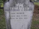 
Wilhelmine L. ZARNKE, born SCHEMEL,
born 9 Aug 1831 died 29 Dec 1890;
Minden Baptist, Esk Shire
