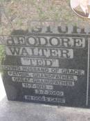 
Theodore Walter (Ted) STUHMCKE,
hsuband of Grace,
father grandfather great-grandfather,
11-7-1913 - 3-7-2000;
Muriel Gladys (Grace) STUHMCKE,
wife of Ted,
mother grandmother great-grandmother,
1-9-1914 - 20-7-2003;
Minden Baptist, Esk Shire
