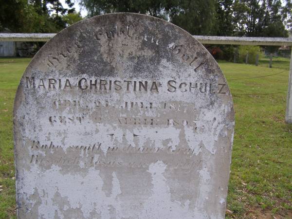 Maria Christina SCHULZ,  | born 25 July 1817  | died 2 April 1897;  | Minden Baptist, Esk Shire  | 