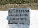Ruth ITZSTEIN 25 Jan 1901, aged 20 days Minden Zion Lutheran Church Cemetery 