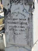 Frederich W GIERKE 21 Aug 1926, aged 83 Minden Zion Lutheran Church Cemetery 