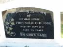 Frederick C KLIBBE died 14 Sep 1961, aged 76 Minden Zion Lutheran Church Cemetery 