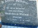 
Berthold Patric PAYNE
b: 10 Jul 1959, d: 9 Apr 1992
Minden Zion Lutheran Church Cemetery
