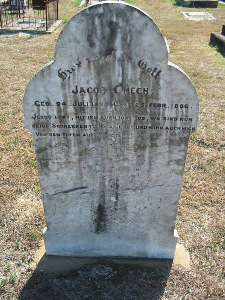 Jacob GNECH  | b: 24 Jul 1825, d: 25 Feb 1886  | Minden Zion Lutheran Church Cemetery  | 