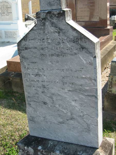 Matilda Emilie GIERKE  | b: 13 Jun 1844 (in Germany), d: 2 Sep 1921  | Minden Zion Lutheran Church Cemetery  | 
