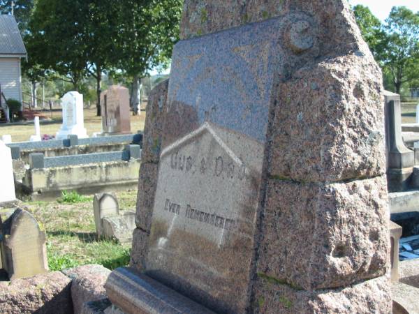 Gus and Dad;  | [believed to be:  | Gustav Richard SAKRZEWSKI died 21 Dec 1923,  | and father  | Albert Heinrich SAKRZEWSKI died 8 July 1924];  | Minden Zion Lutheran Church Cemetery  | 