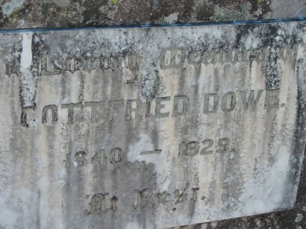 Gottfried DOWE  | b: 1840, d:1929  | Minden Zion Lutheran Church Cemetery  | 