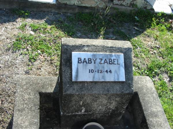 Baby ZABEL  | d: 10 Dec 1944  | Minden Zion Lutheran Church Cemetery  | 