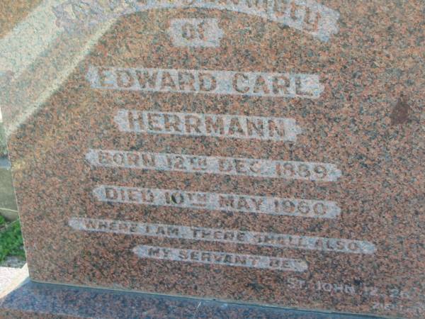 Edward Carl HERRMANN  | b: 12 Dec 1889, d: 10 May 1960  | Minden Zion Lutheran Church Cemetery  | 