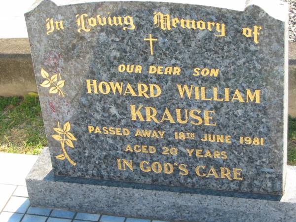Howard William KRAUSE  | 18 Jun 1981, aged 20  | Minden Zion Lutheran Church Cemetery  | 
