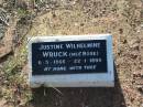 
Justine Wilhelmine WRUCK (nee ROSE); b: 6 May 1866; d: 22 Jan 1895
MindenCoolana - St Johns Lutheran 
