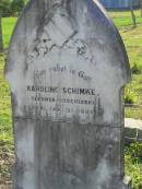 
Karoline SCHIMKE (geb KOSCHINSKI)
geb Jan 21 1836
gest Oct 22 1901
MindenCoolana - St Johns Lutheran 
