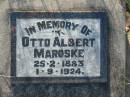 
Otto Albert MAROSKE
B: 25 Feb 1883, d: 1 Sep 1924
MindenCoolana - St Johns Lutheran 
