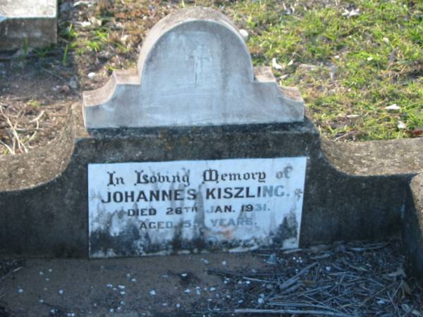 Johannes KISZLING  | died 26 Jan 1931 aged 55  | Minden/Coolana - St Johns Lutheran  | 