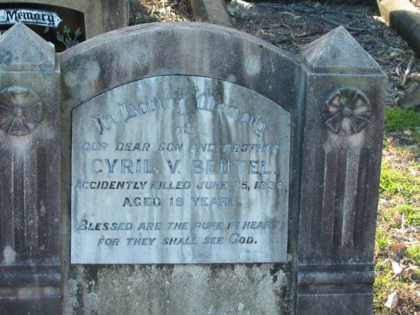 Cyril V BEUTEL  | 25 Jun 1936 aged 19  | Minden/Coolana - St Johns Lutheran  | 
